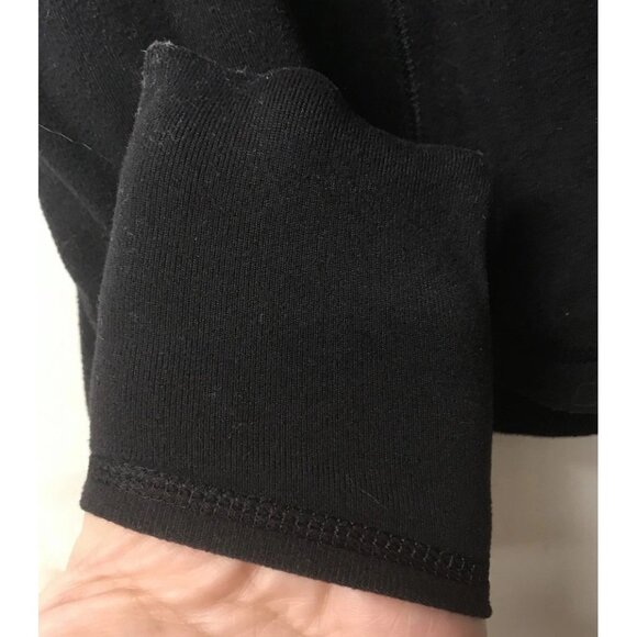 EUC Ivivva LuluLemon Athletica Long Sleeve Shirt Sz 10 Black 1/4 Zip Fold Mitts - Picture 9 of 10